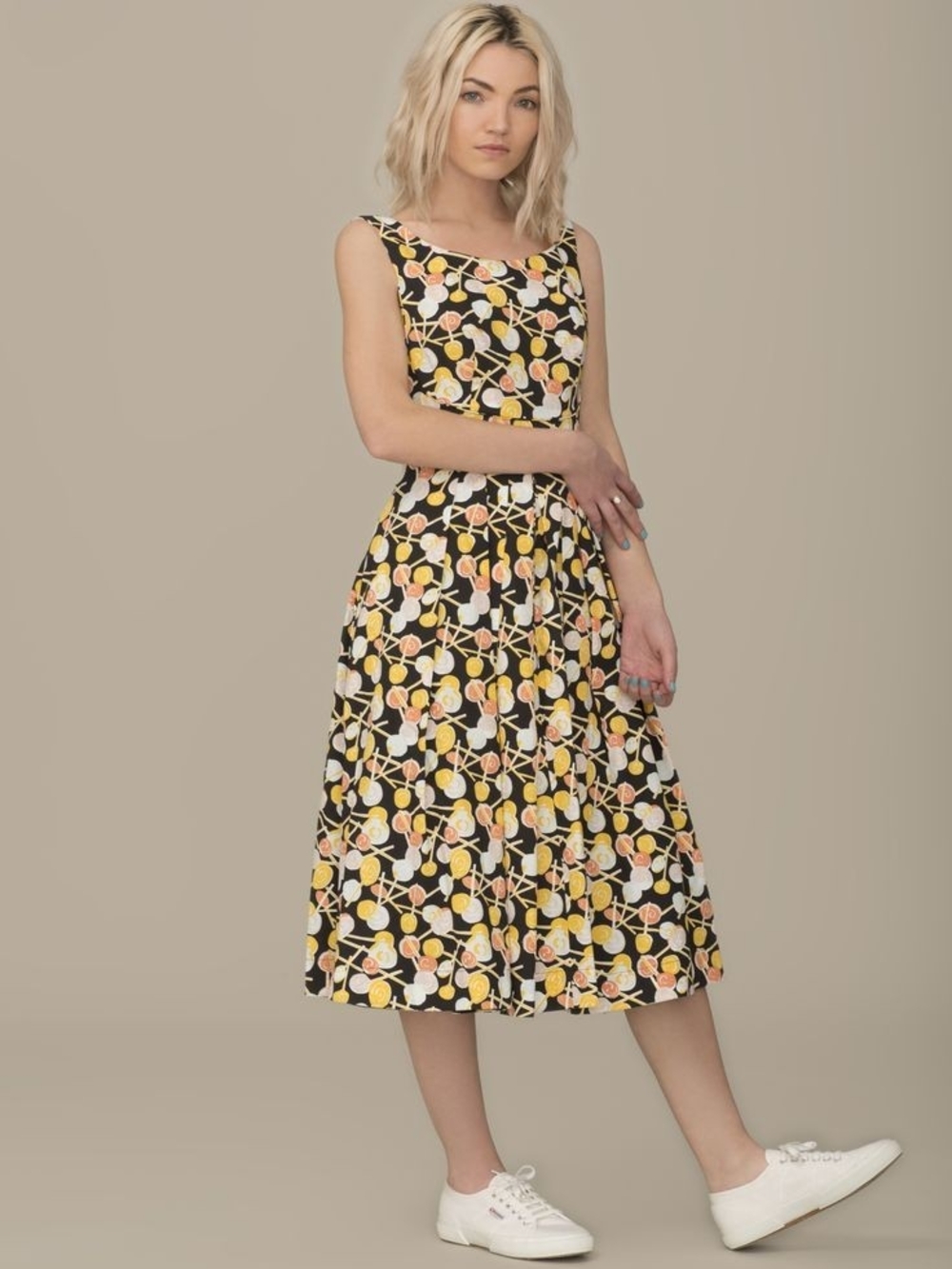 Emily And Fin Isobel Lollypop Black & Yellow Dress Size 16UK
